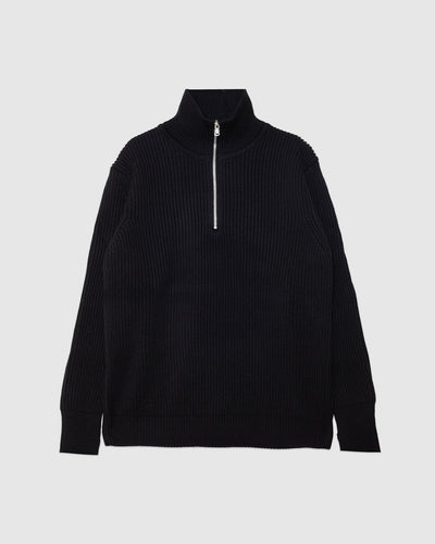 Navy Half-Zip Black