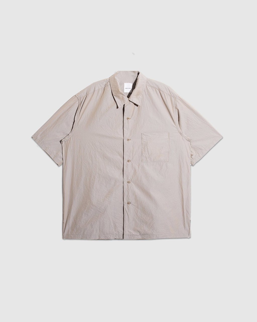 Crinkle Typewriter Open Collar Shirt - Gray