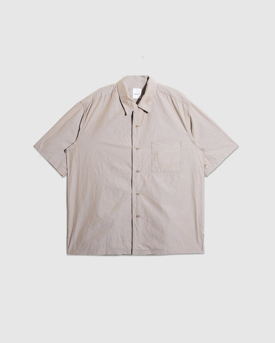 Crinkle Typewriter Open Collar Shirt - Gray