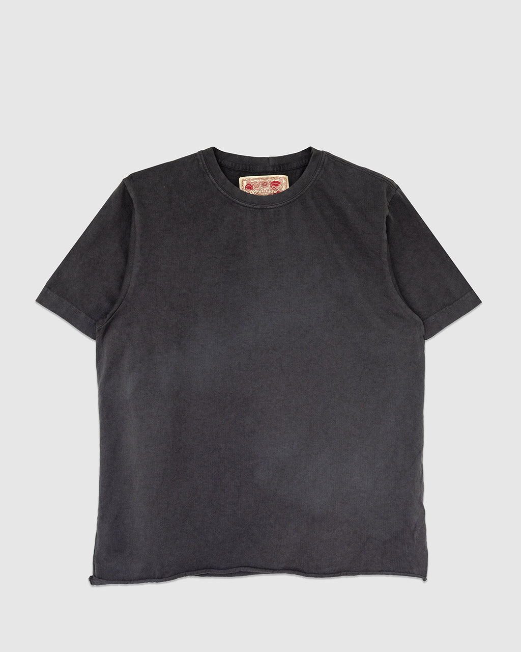 On The Farm Raw Hem Tee Washed Black