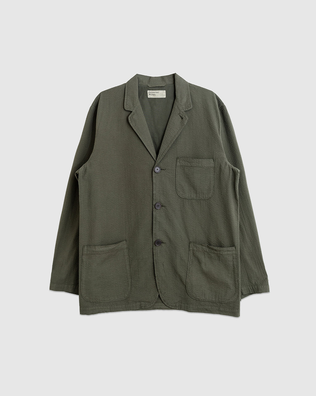 Three Button Jacket Merida Seersucker Olive