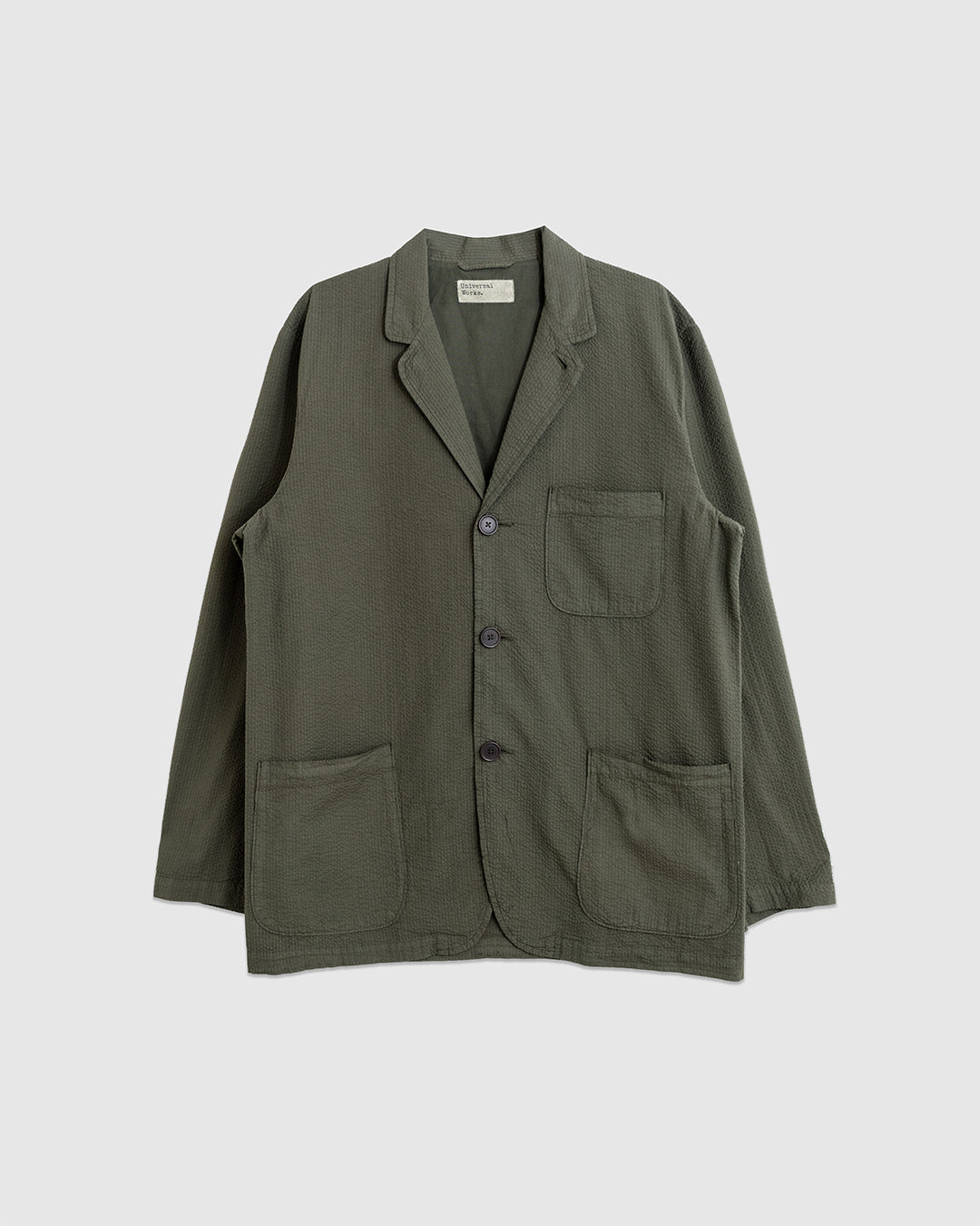 Three Button Jacket Merida Seersucker Olive