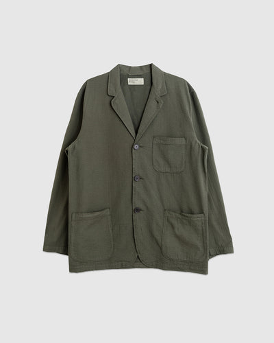 Three Button Jacket Merida Seersucker Olive