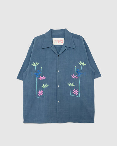 Craft Rohit Shirt Embroidery PHULSS2601 Indigo Indigo