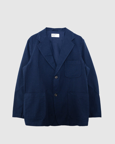 Two Button Jacket Derby Stripe Navy