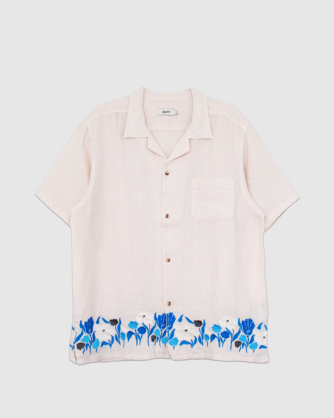 Pearl Lawn Linen Camp Shirt Natural
