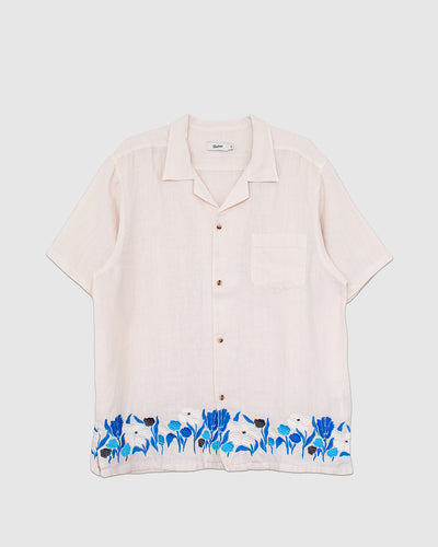 Pearl Lawn Linen Camp Shirt Natural
