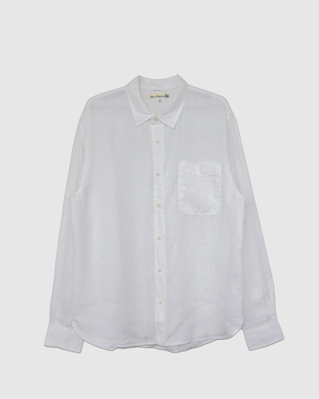 SHIRT20LI Relaxed Fit Linen Long Sleeve Shirt White
