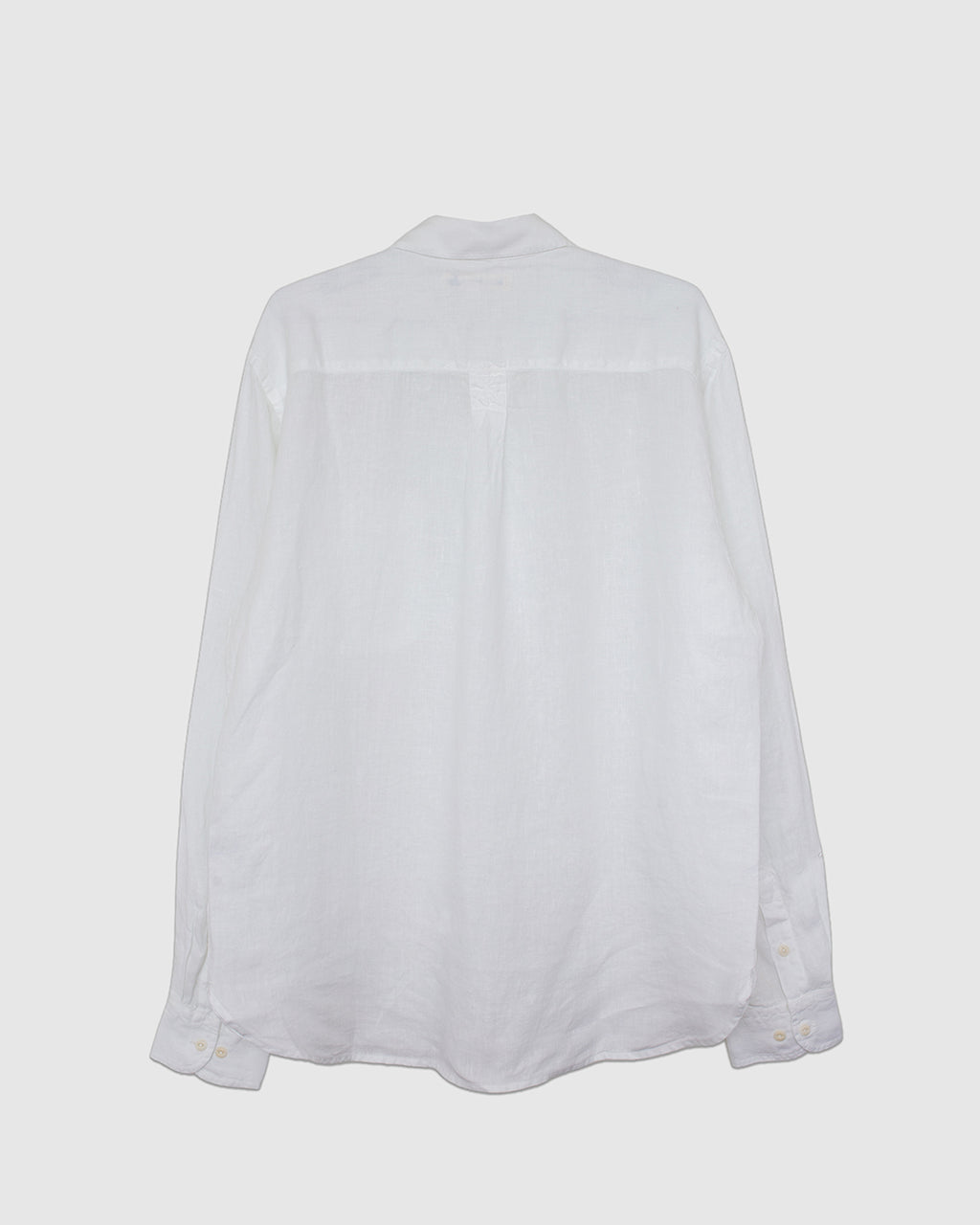 SHIRT20LI Relaxed Fit Linen Long Sleeve Shirt White