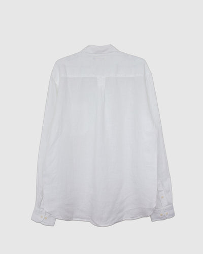 SHIRT20LI Relaxed Fit Linen Long Sleeve Shirt White