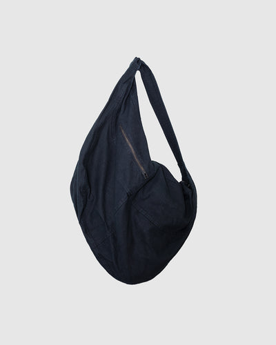 Billy Large Courier Bag Black Canvas