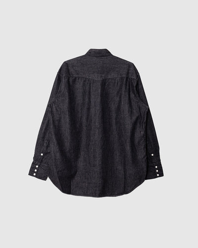 Black Denim Western Shirt Black