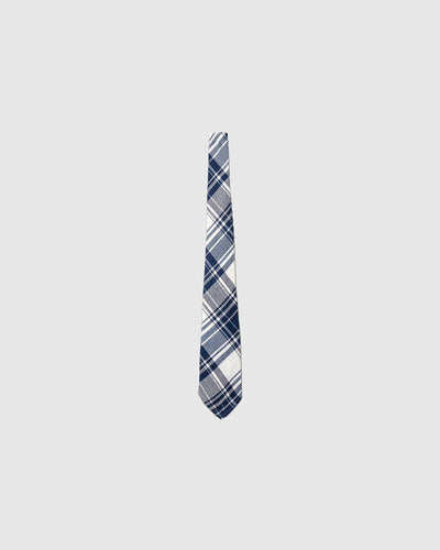 Texture Plaid Tie Navy