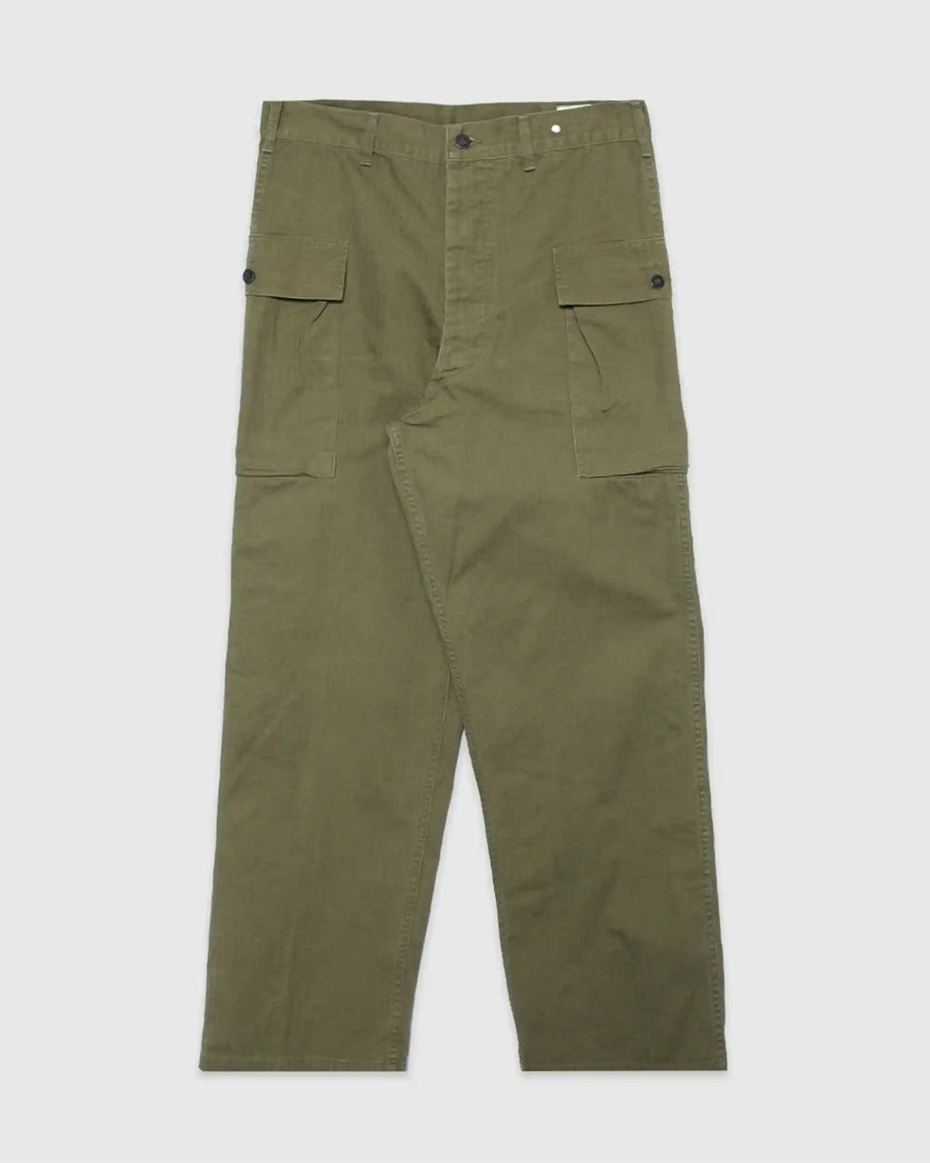 US Army 2 Pocket Cargo Washed Herringbone Twill Army Green
