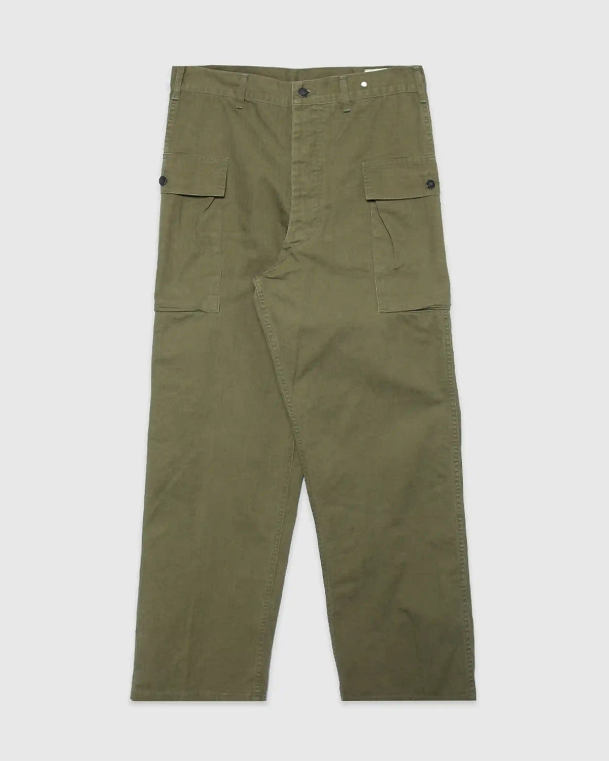 US Army 2 Pocket Cargo Washed Herringbone Twill Army Green