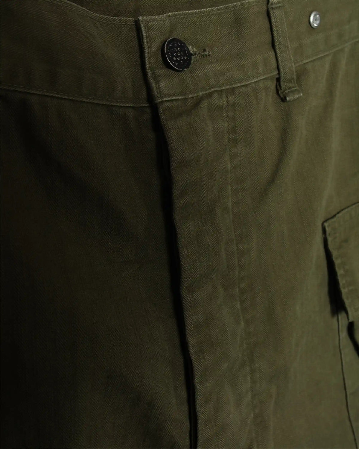US Army 2 Pocket Cargo Washed Herringbone Twill Army Green