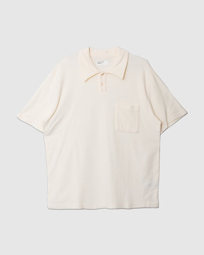 Newlyn Polo Light Weight Terry Ecru