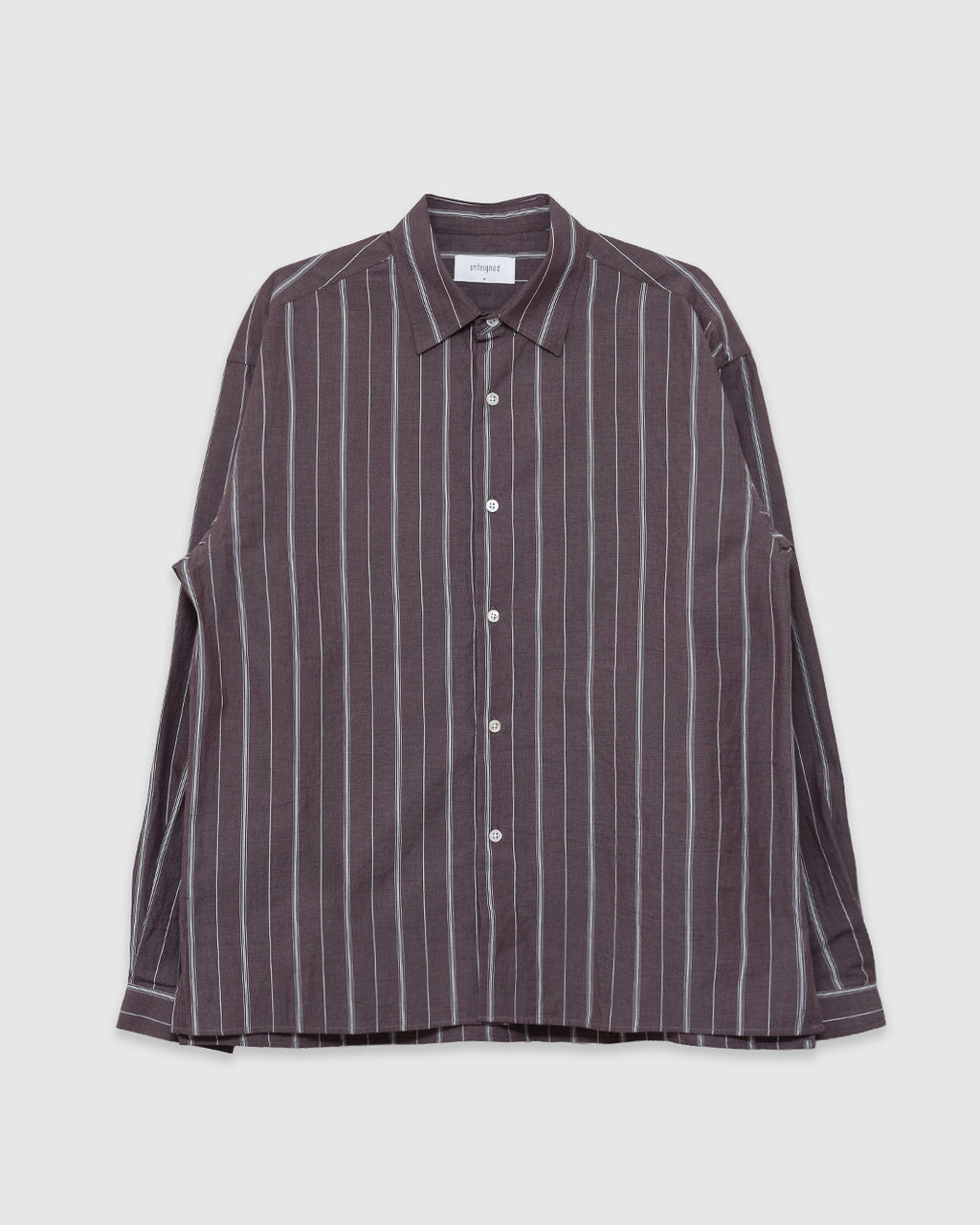 LS Relaxed Shirt Aubergine and Raw Stripes