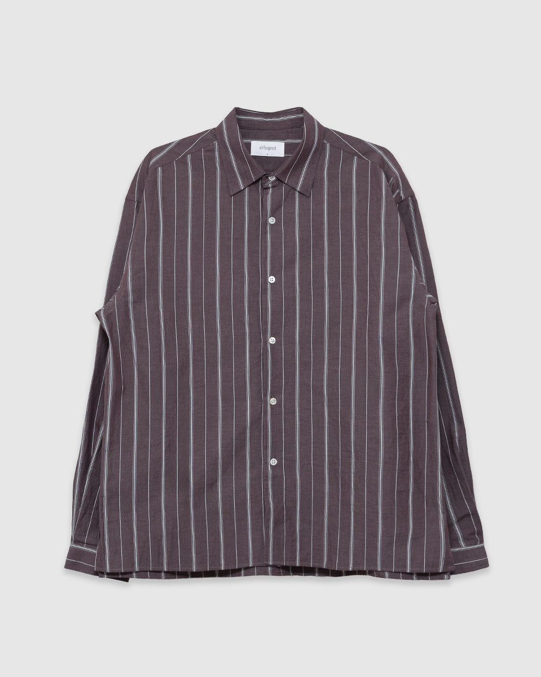 LS Relaxed Shirt Aubergine and Raw Stripes