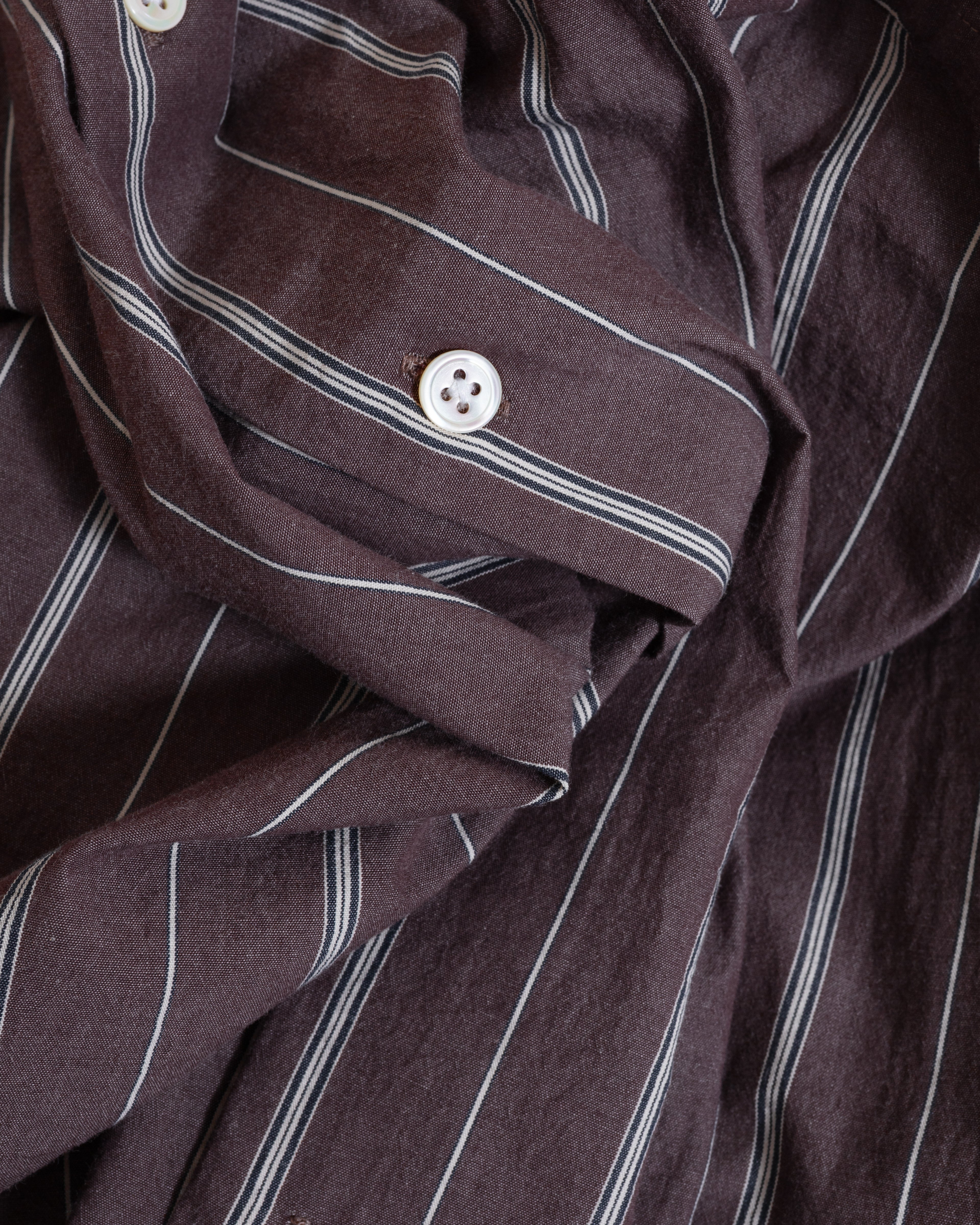 LS Relaxed Shirt Aubergine and Raw Stripes