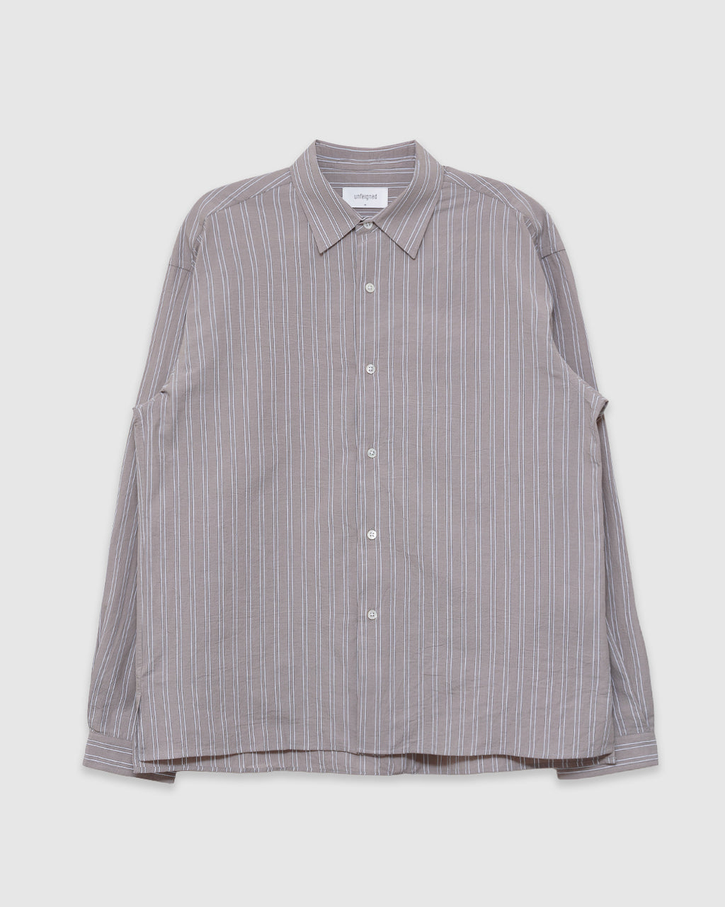 LS Relaxed Shirt Brown and White Stripes