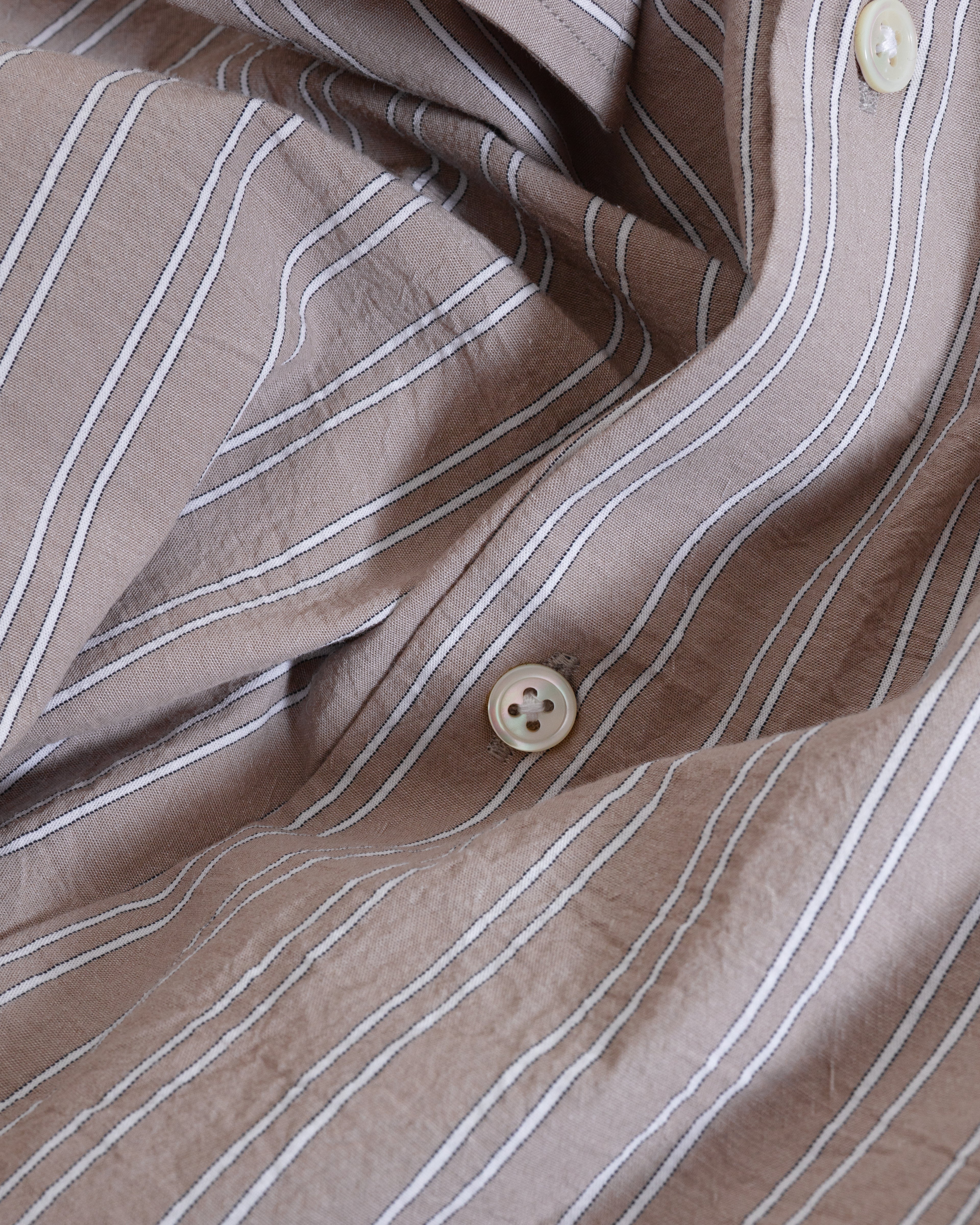 LS Relaxed Shirt Brown and White Stripes
