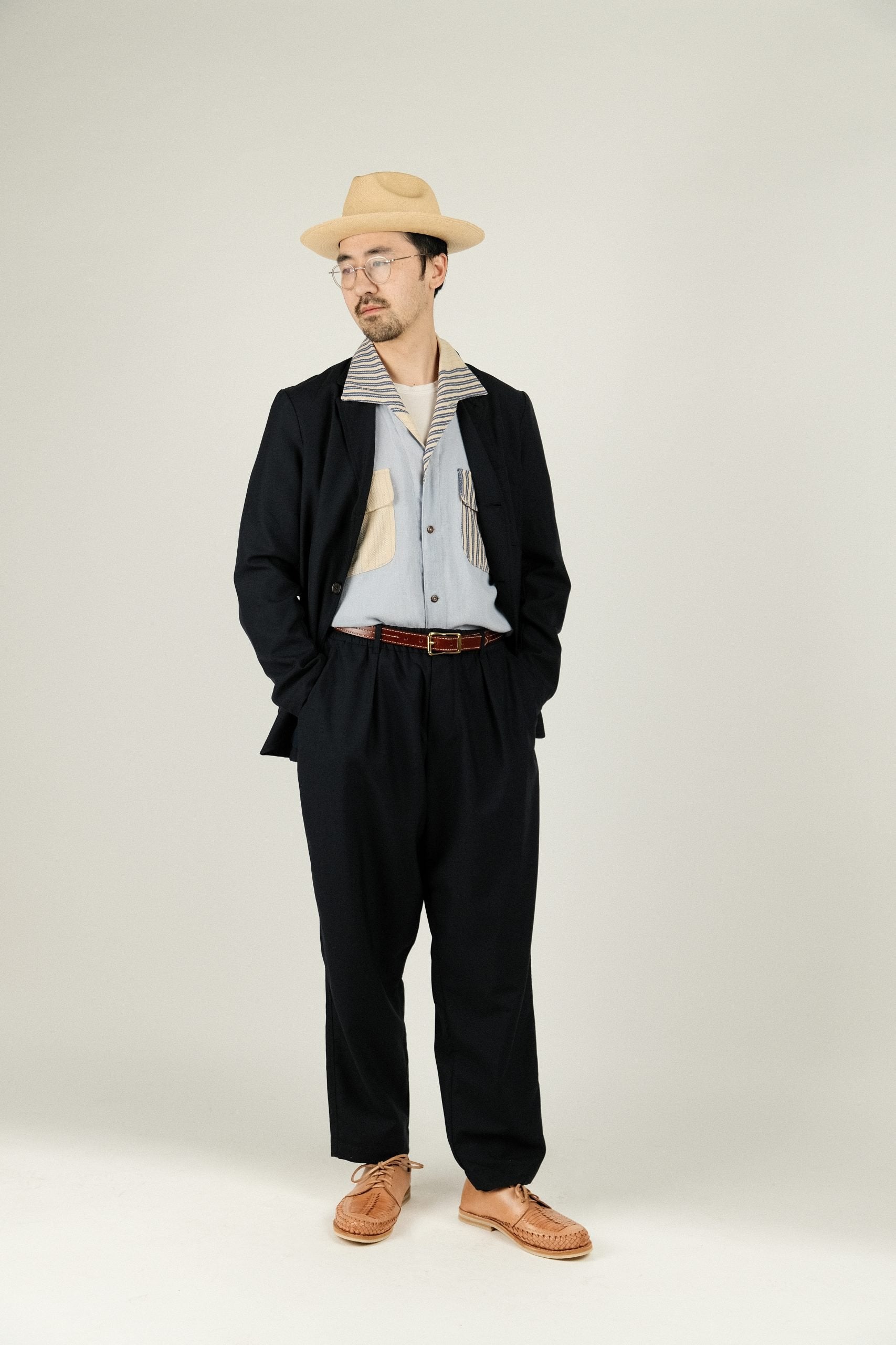 Three Button Jacket Tropical Suiting - Navy