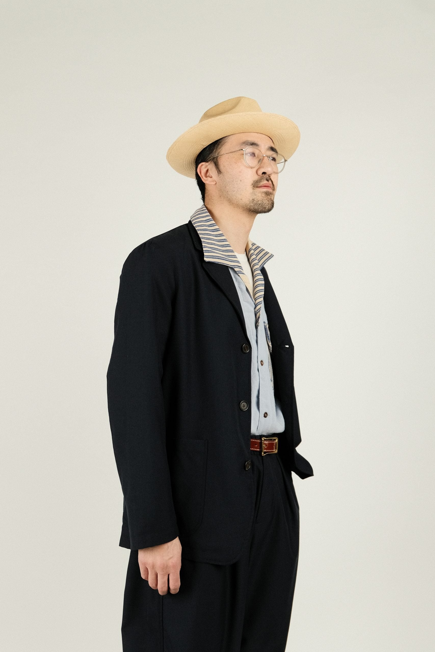 Three Button Jacket Tropical Suiting - Navy