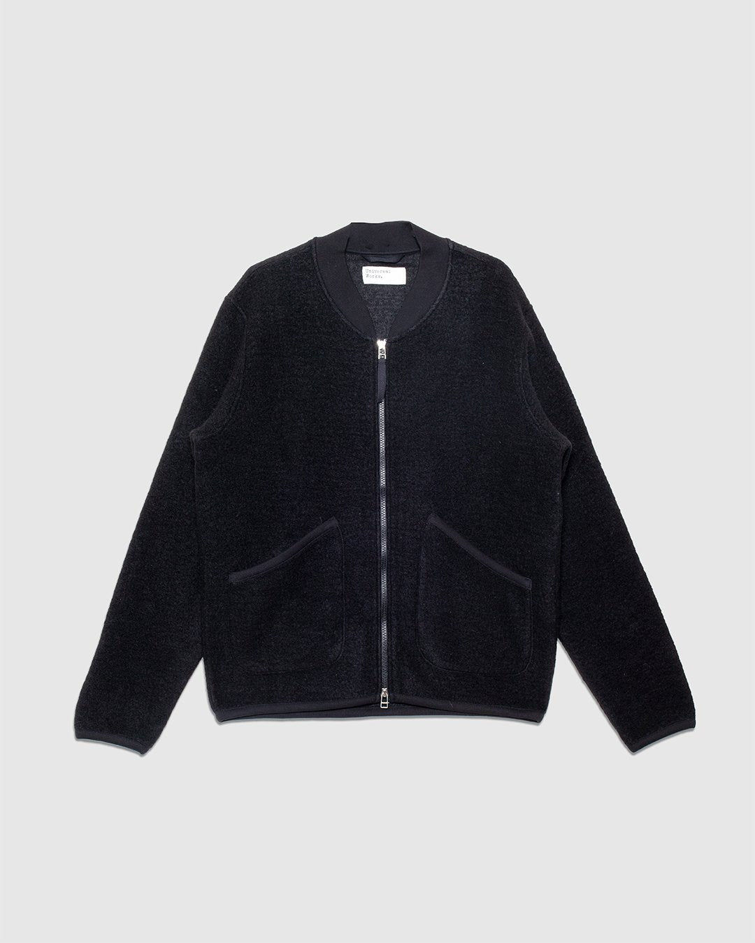 Zip Bomber Wool Fleece Black