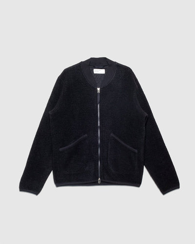 Zip Bomber Wool Fleece Black