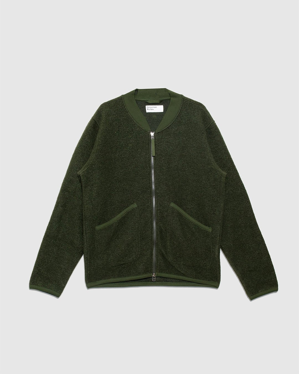 Zip Bomber Wool Fleece Olive