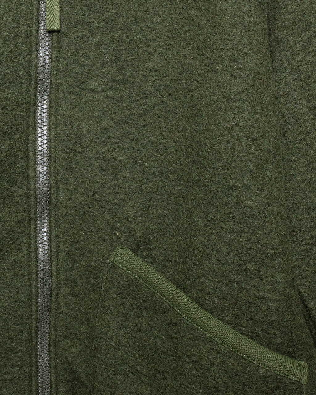 Zip Bomber Wool Fleece Olive