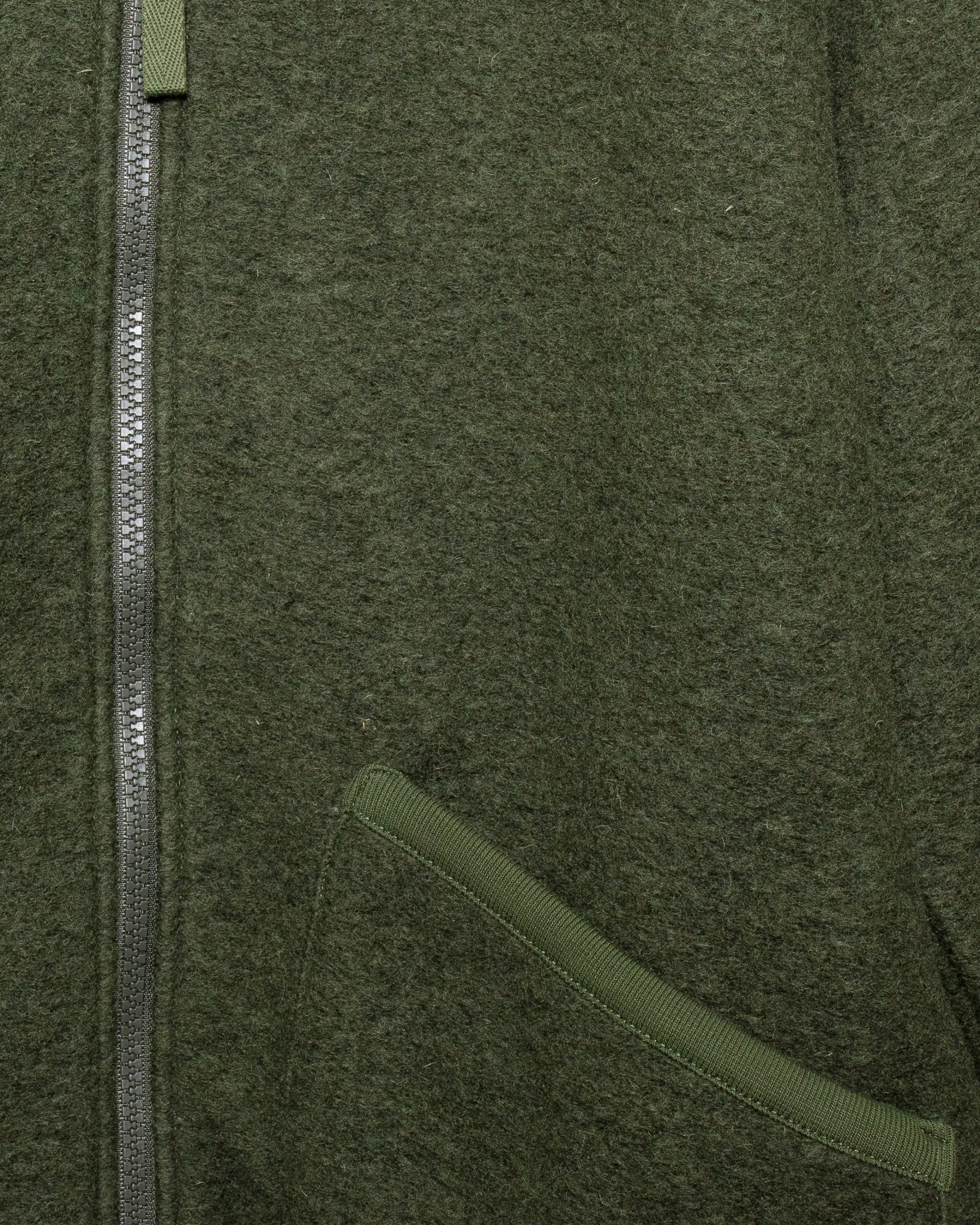 Zip Bomber Wool Fleece Olive