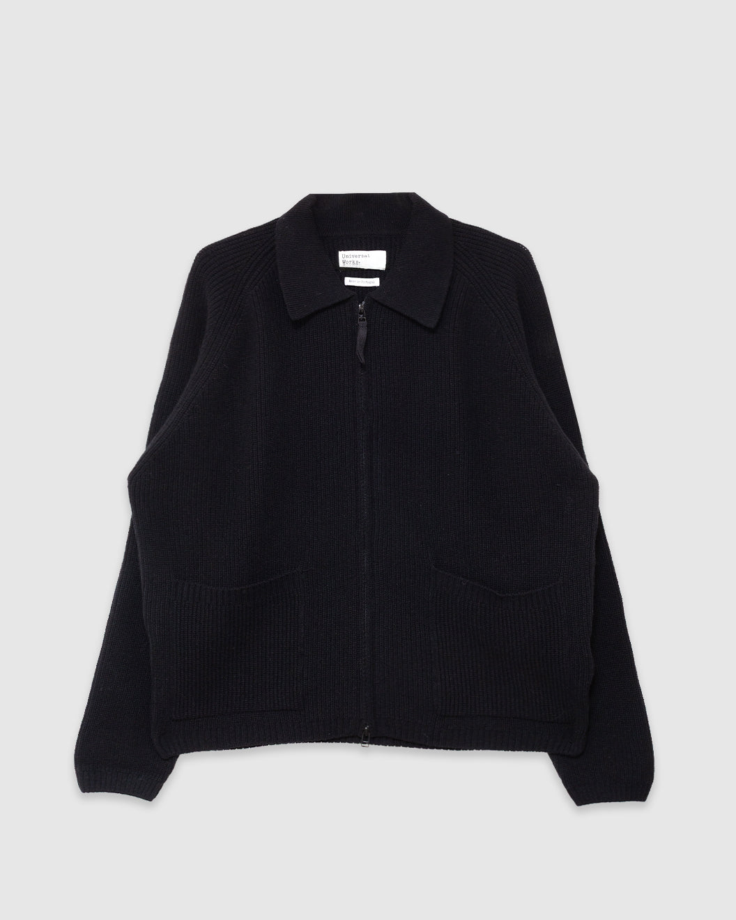 Zip Cardigan Eco Wool Black