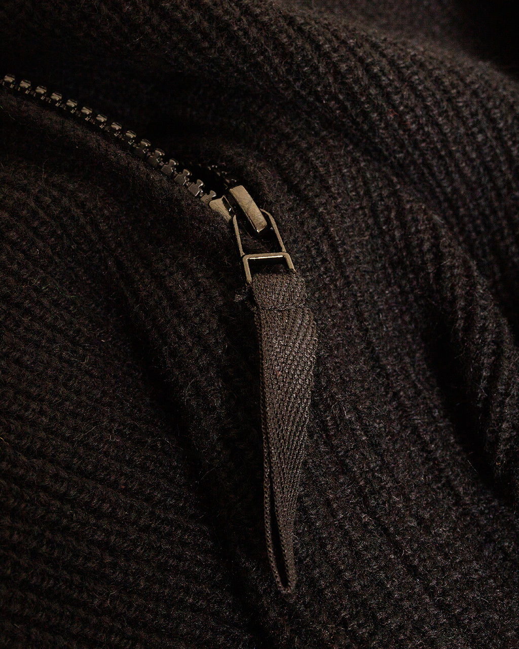 Zip Cardigan Eco Wool Black