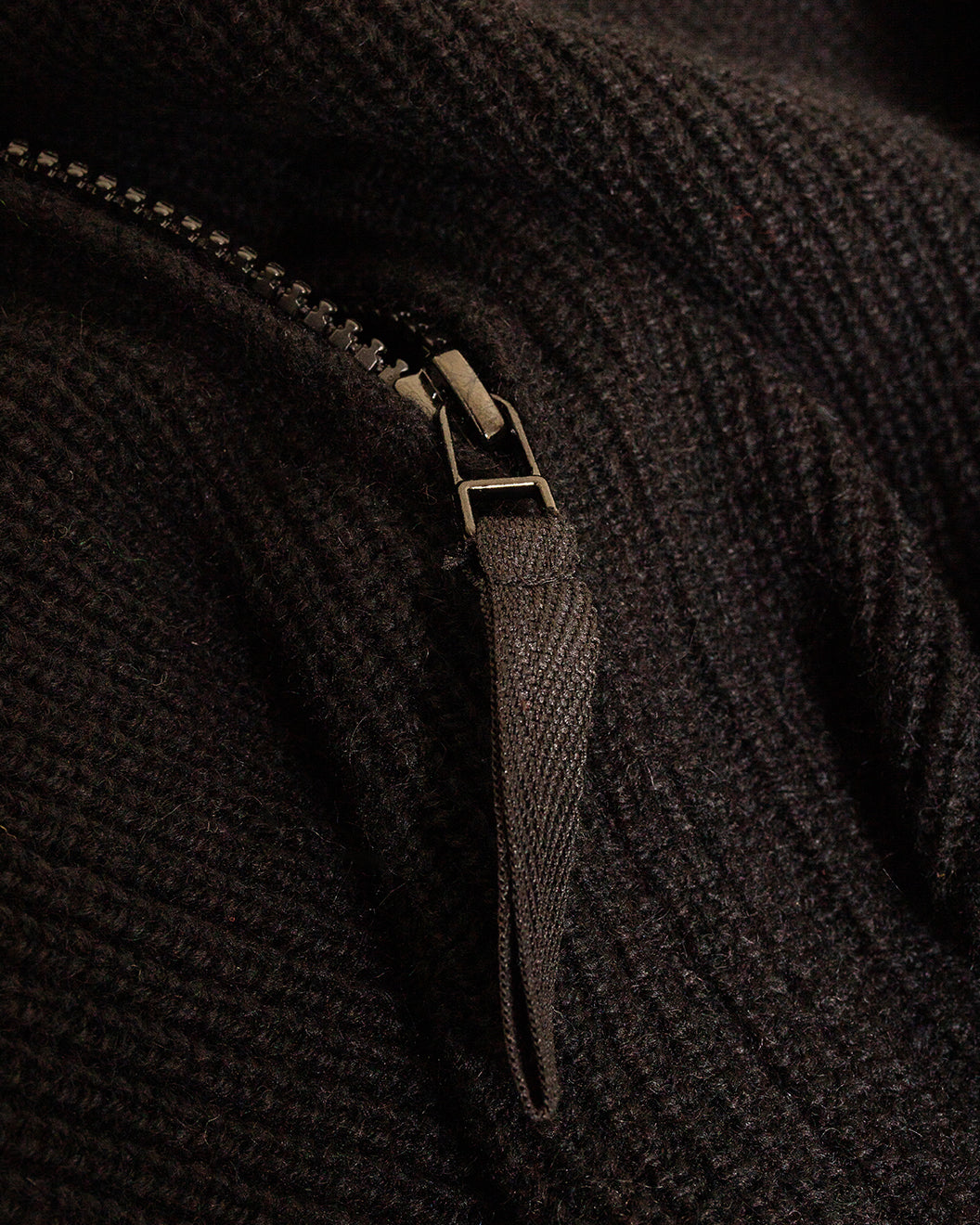 Zip Cardigan Eco Wool Black