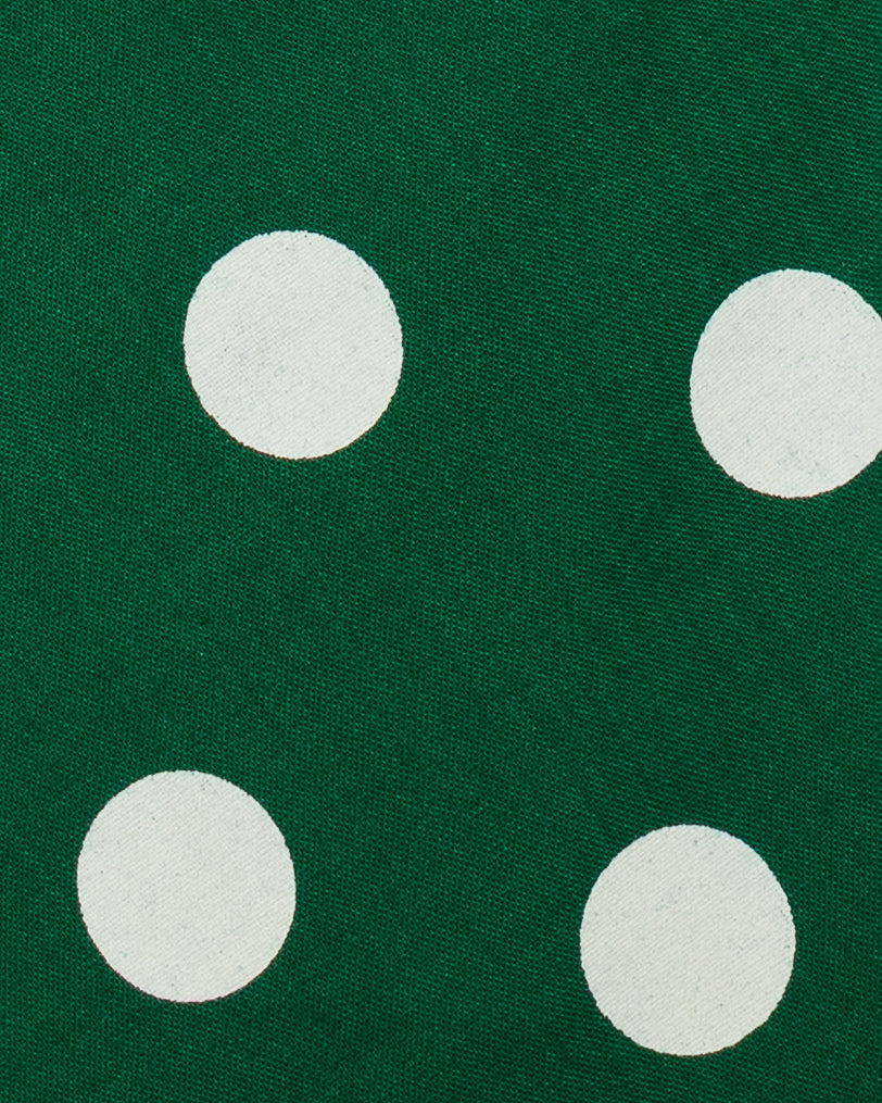 Bold Dot Print Tie Forest Green
