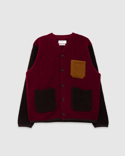 Cardigan Wool Fleece Berry/Brown