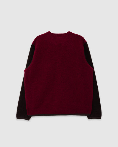 Cardigan Wool Fleece Berry/Brown