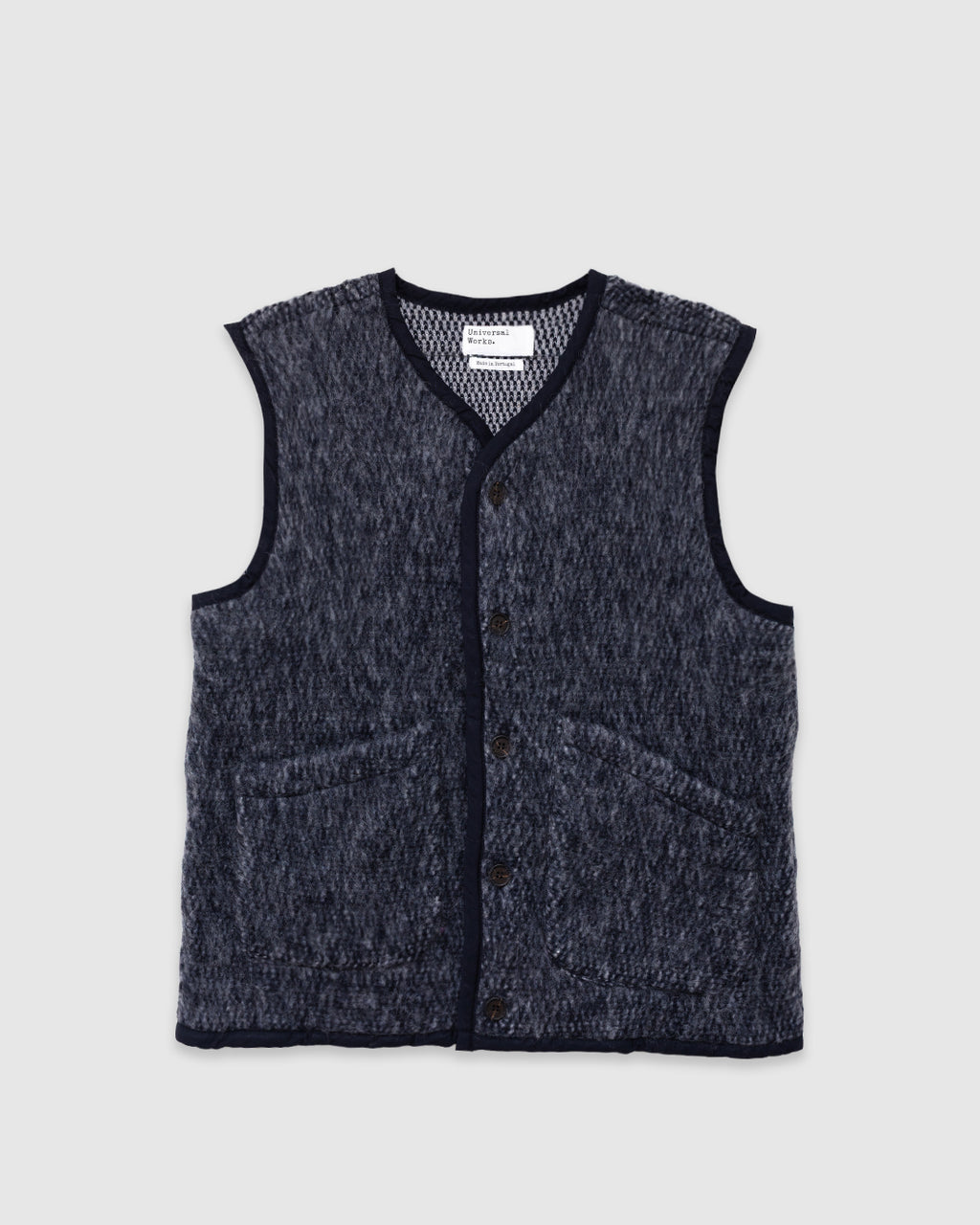 Lancaster Gilet Losso Mohair Mix Navy/ Pale Grey