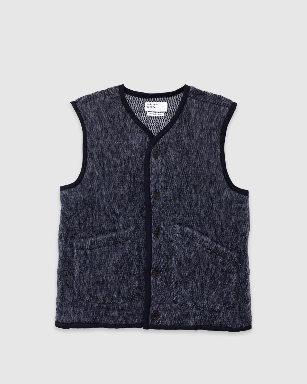 Lancaster Gilet Losso Mohair Mix Navy/ Pale Grey