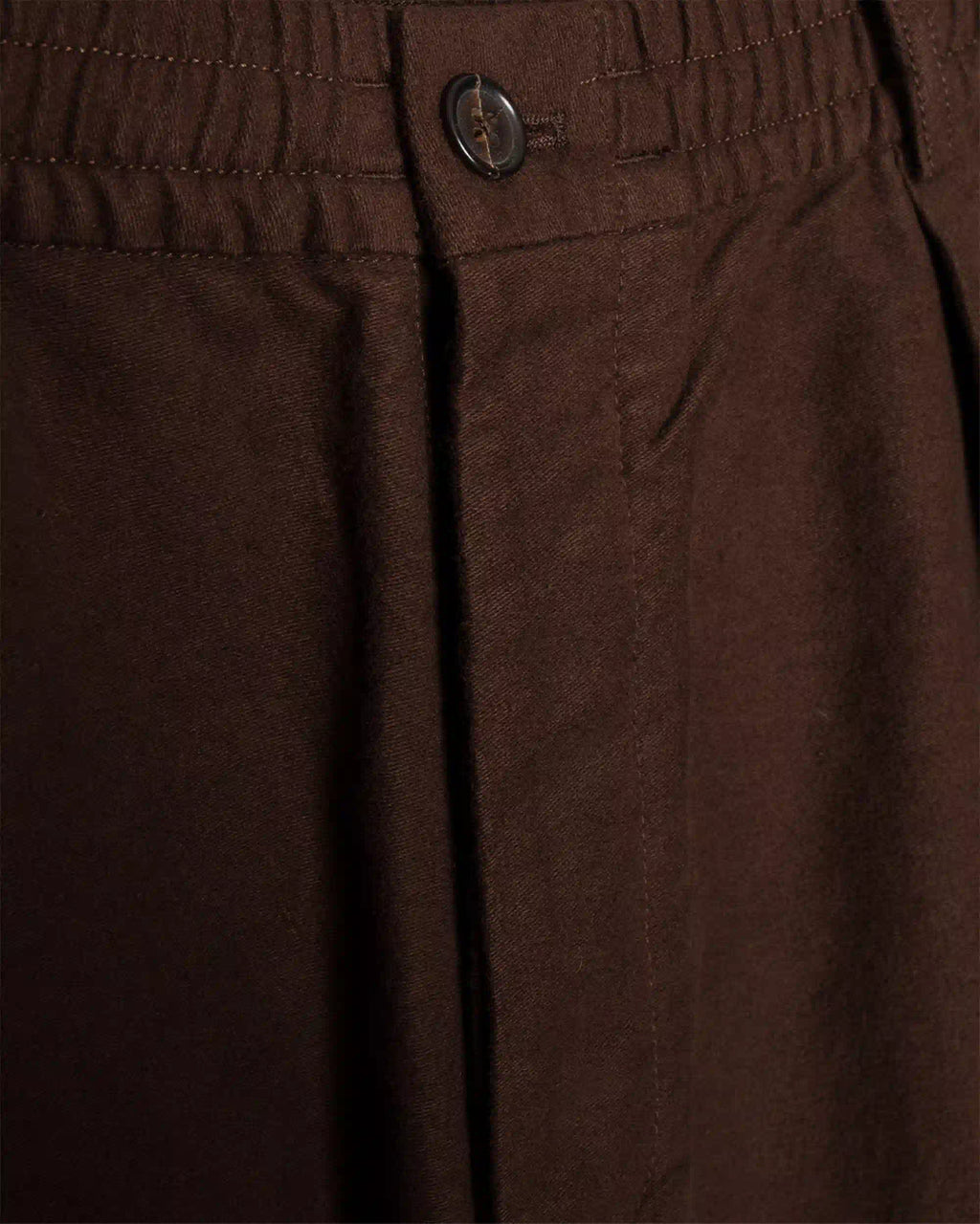 Pleated Track Pant Comfort Moleskin Brown