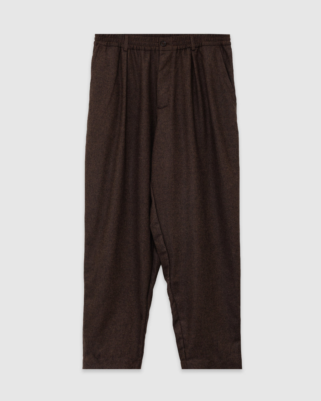Pleated Track Pant Recycled IT Tweed Brown