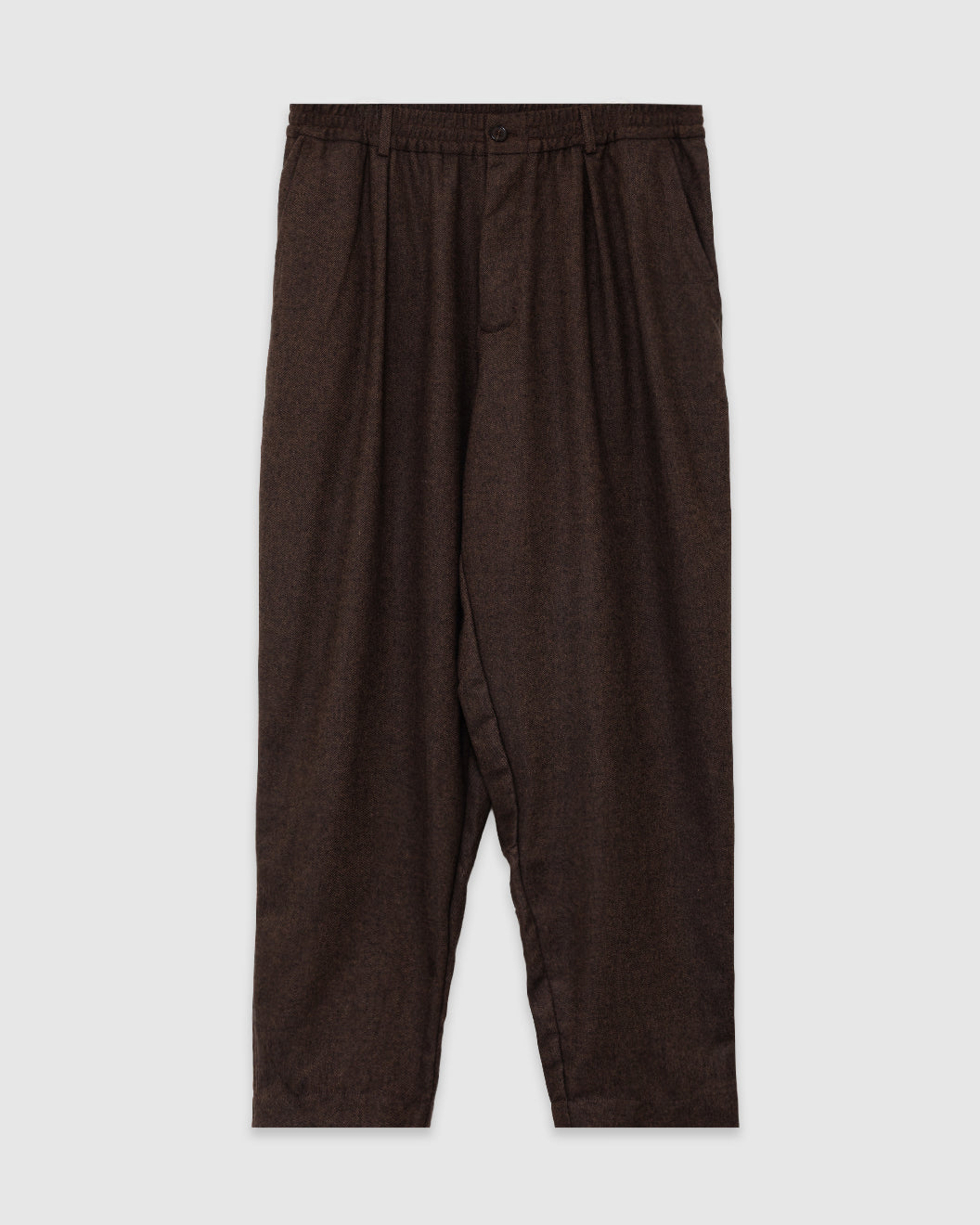 Pleated Track Pant Recycled IT Tweed Brown