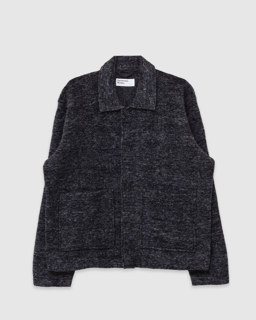Rams Jacket Wool Mix Knit Grey Marl