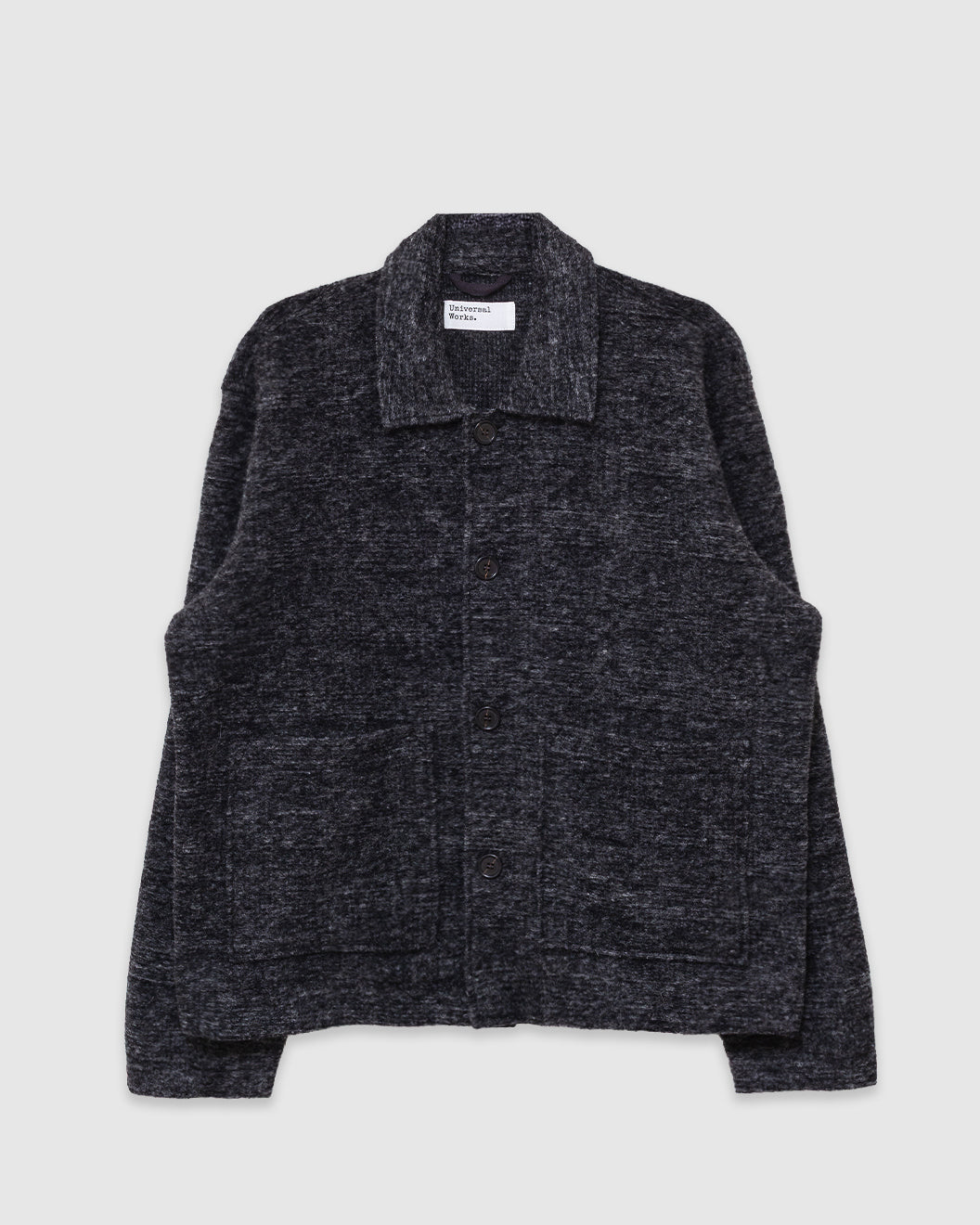 Rams Jacket Wool Mix Knit Grey Marl