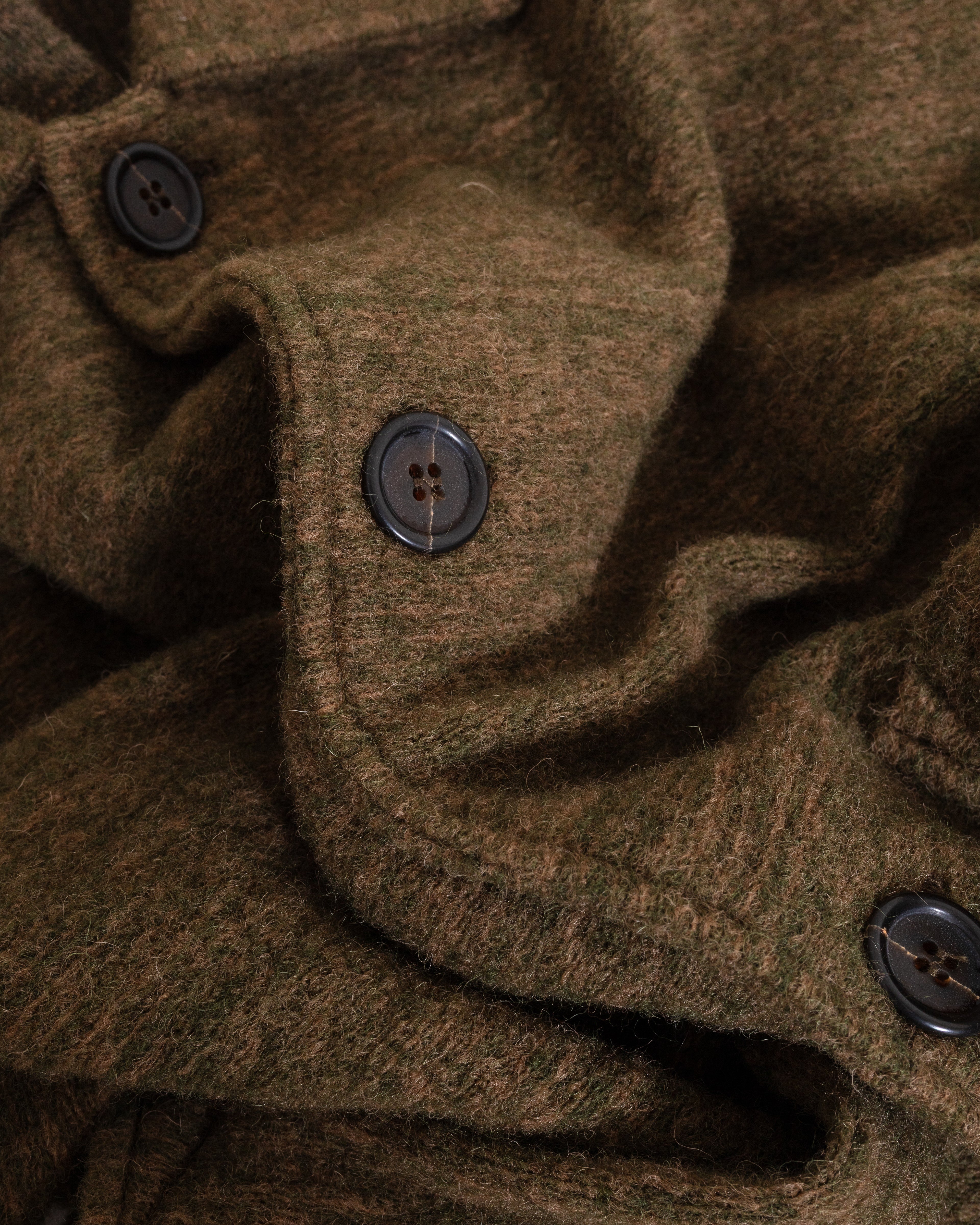 Rams Jacket Wool Mix Knit Olive