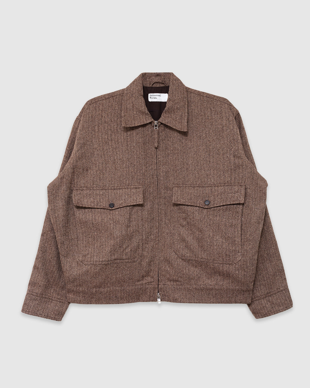E130 Jacket Wool Herringbone Brown