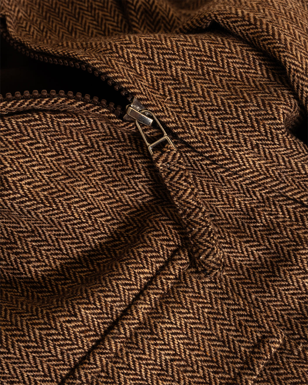 E130 Jacket Wool Herringbone Brown