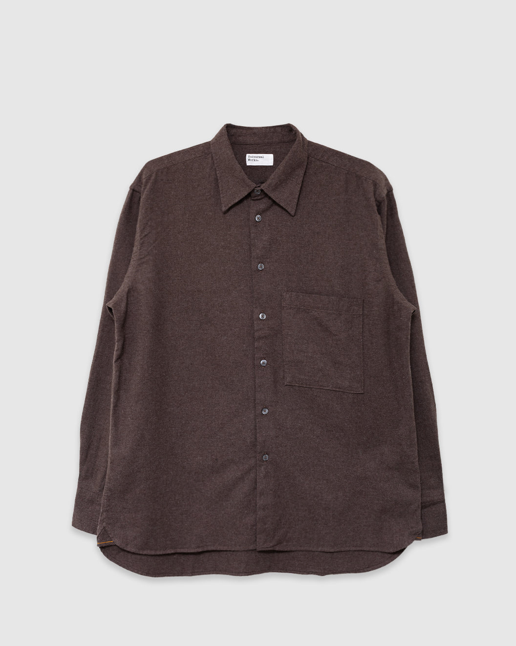 Square Pocket Shirt Brushed Flannel Brown